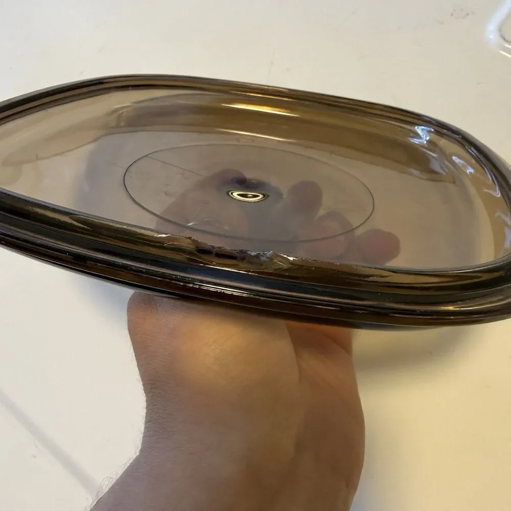 PYREX A-9-C Amber 8.5” Square Glass Replacement Lid Only 0082